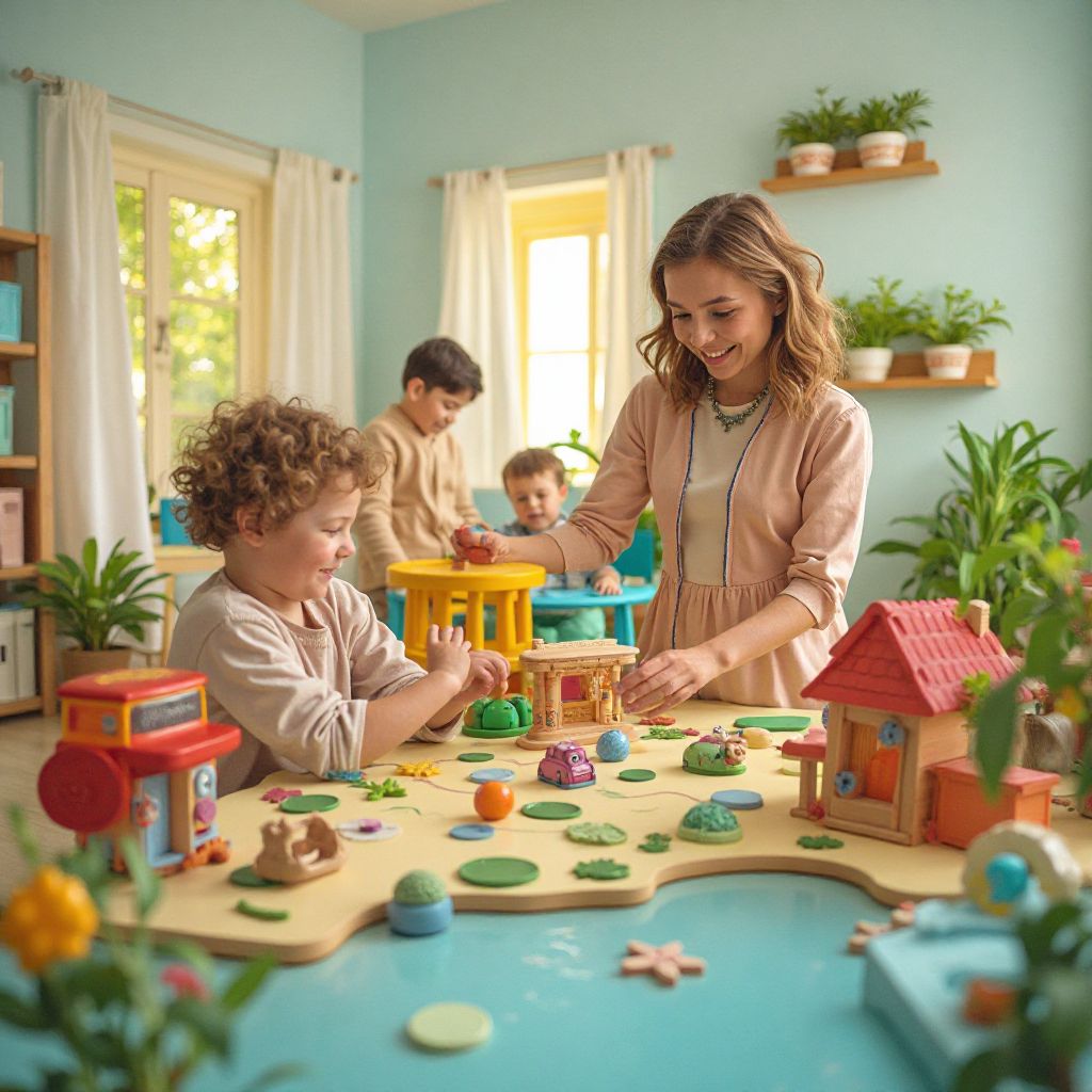 Educational play zone with learning activities