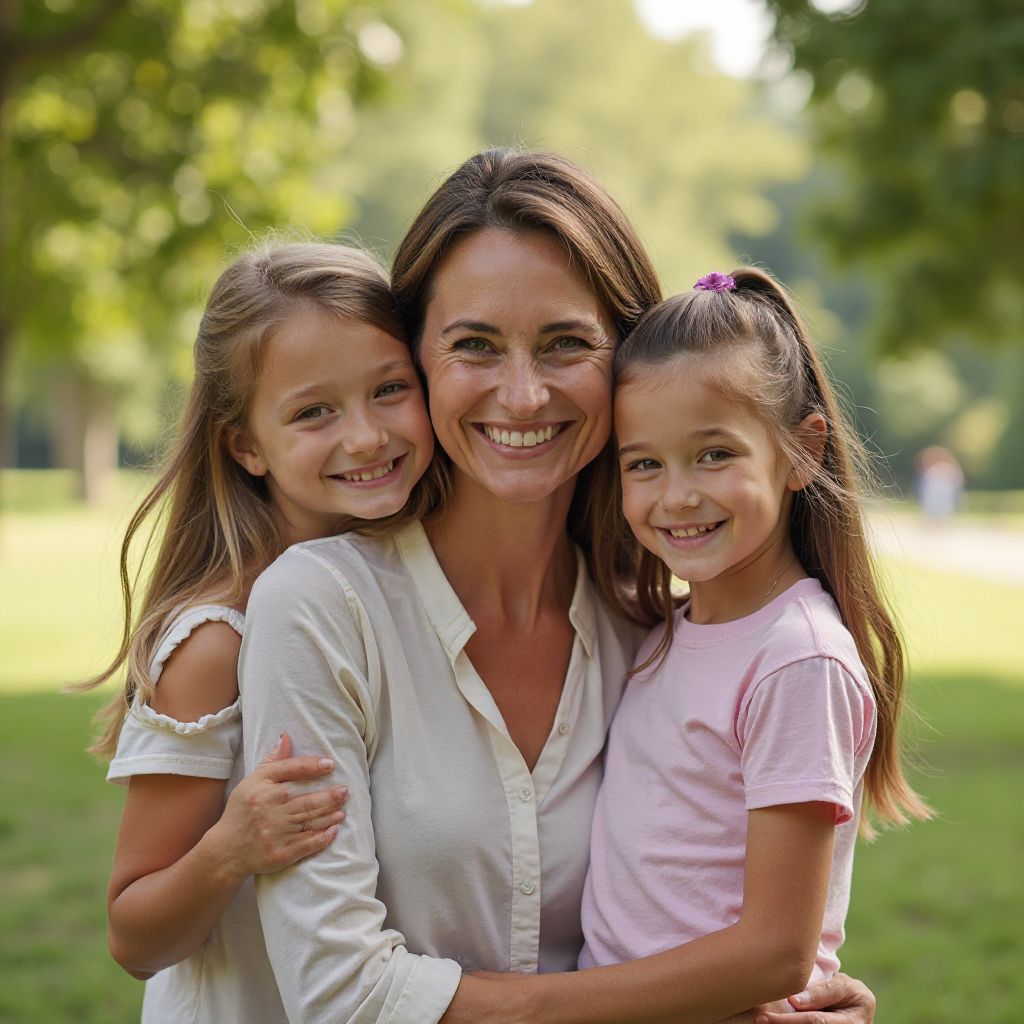 Jennifer Mitchell with her children
